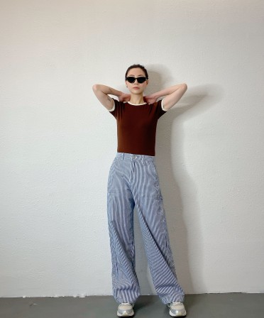 Stripy Worker Jeans #250302